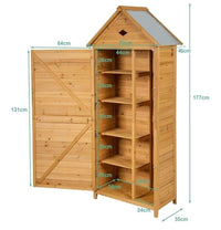 Gartenschrank Holz 177cm Geräteschrank Garten