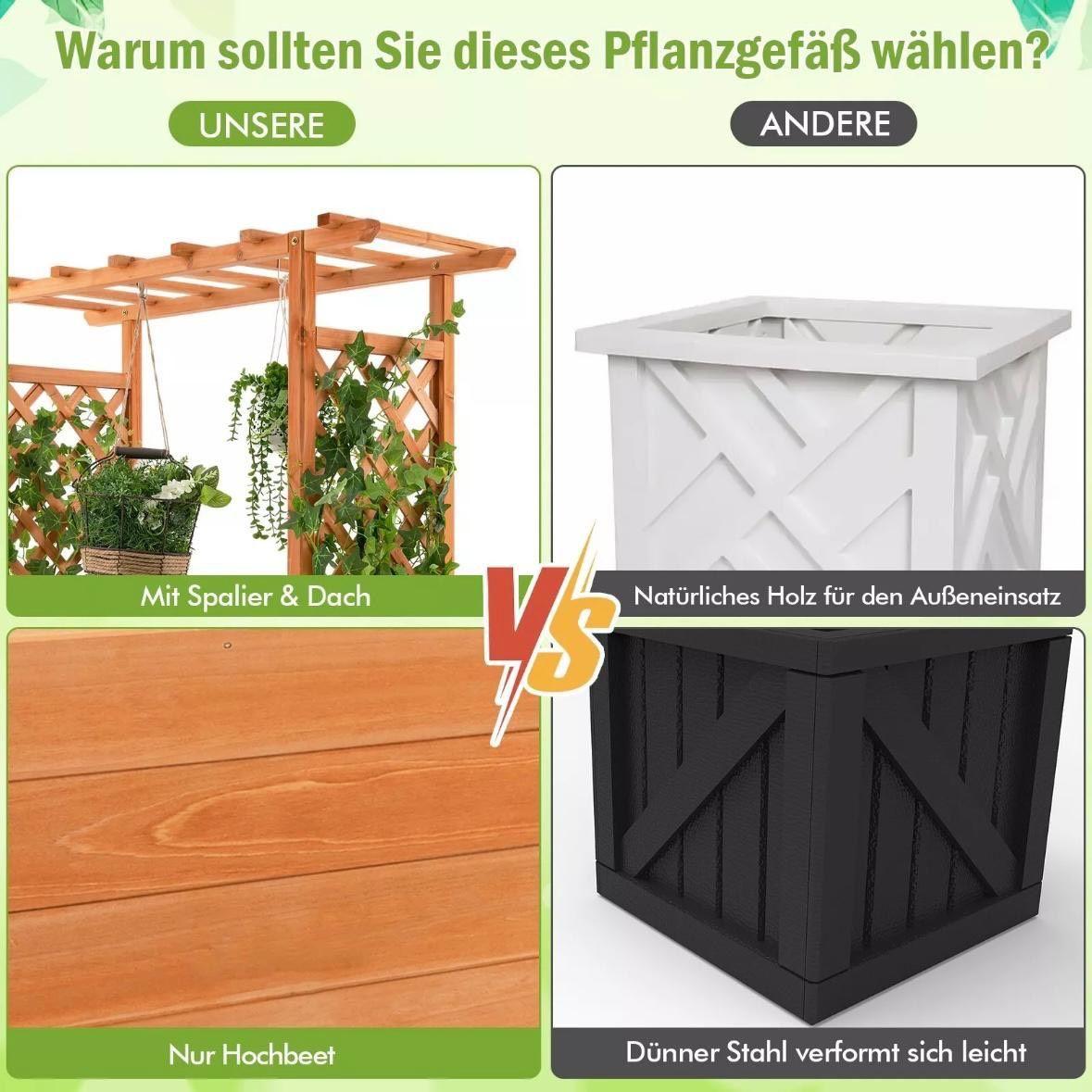Hochbeet Holz mit Spalier Pflanzkasten Garten Balkon