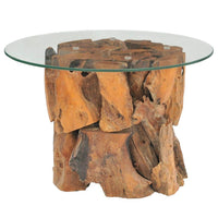 Couchtisch Teak Treibholz mit Glasplatte