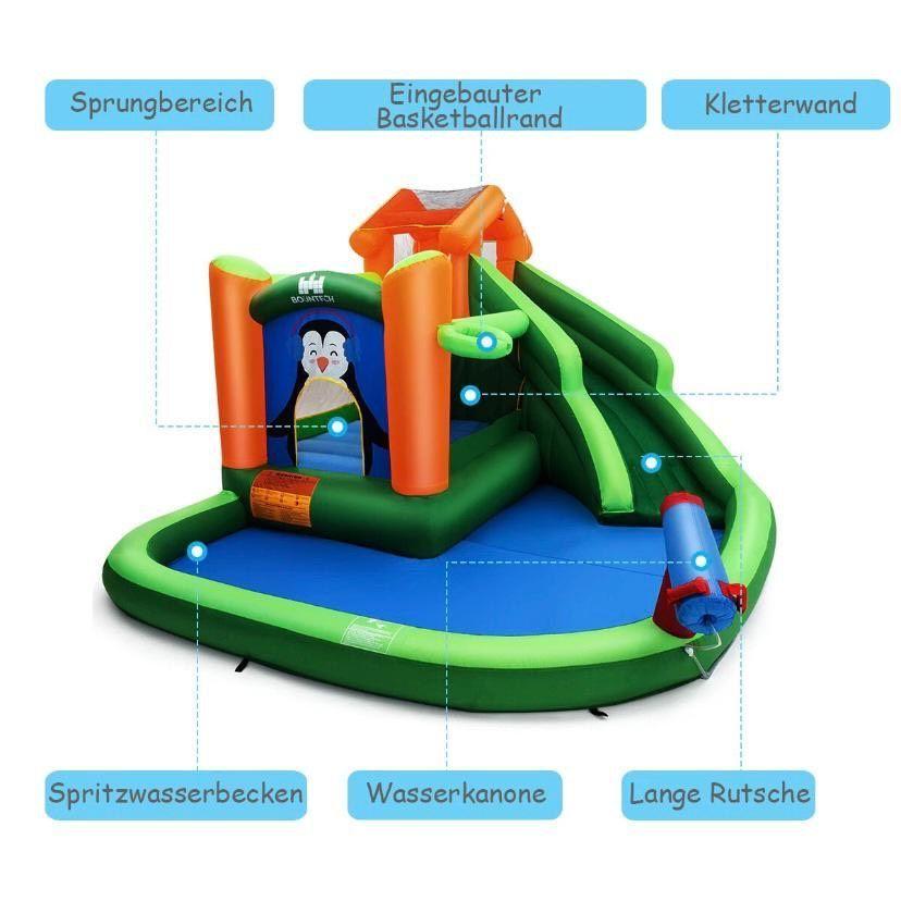Aufblasbare Hüpfburg mit Wasserrutsche & Pool – großes Outdoor-Spielcenter für Kinder
