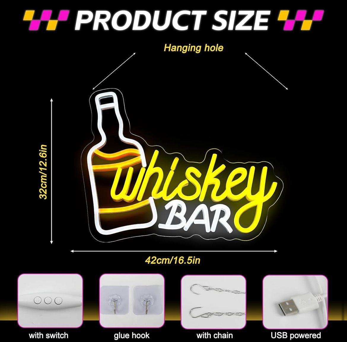 LED Neon Schild Whiskey Bar