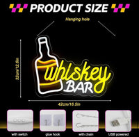 LED Neon Schild Whiskey Bar