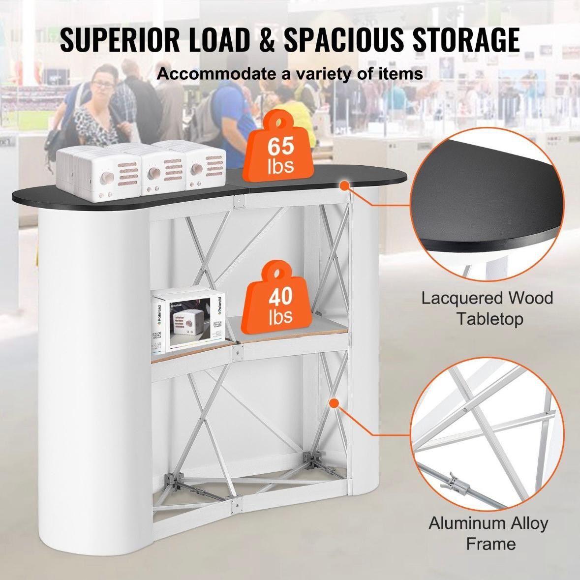 Mobiler Messetresen Promotionstand mit Stauraum & Holzplatte