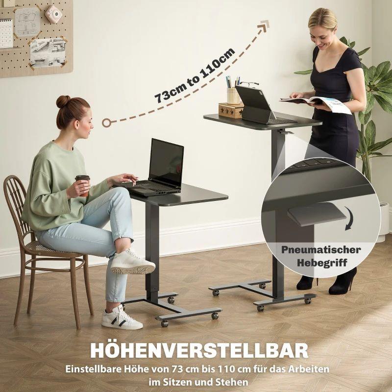 Laptoptisch höhenverstellbar C Tisch Beistelltisch Rollen Stehpult