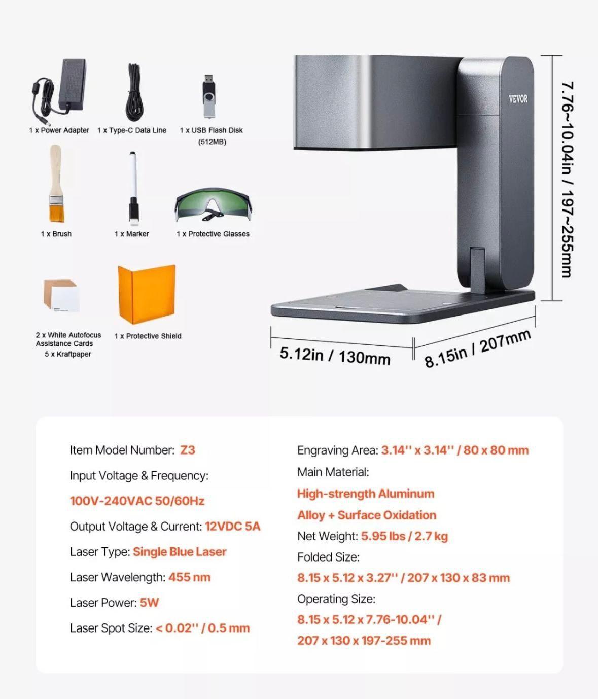 Tragbarer Lasergravierer 5W kompakt & faltbar