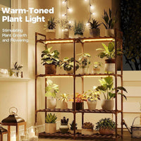 Pflanzenständer Holz 8 Ebenen LED Pflanzenlampe Indoor