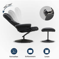 Moderner Relaxsessel mit Hocker drehbar & verstellbar