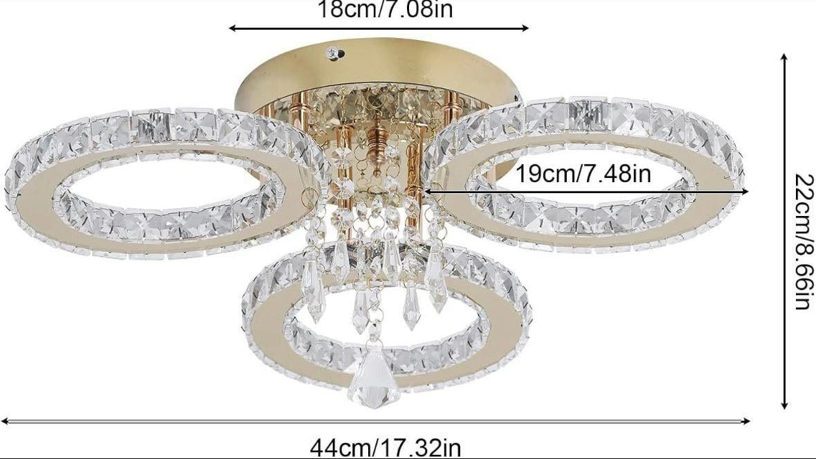 Kristall-LED-Deckenleuchte Modernes Ringdesign