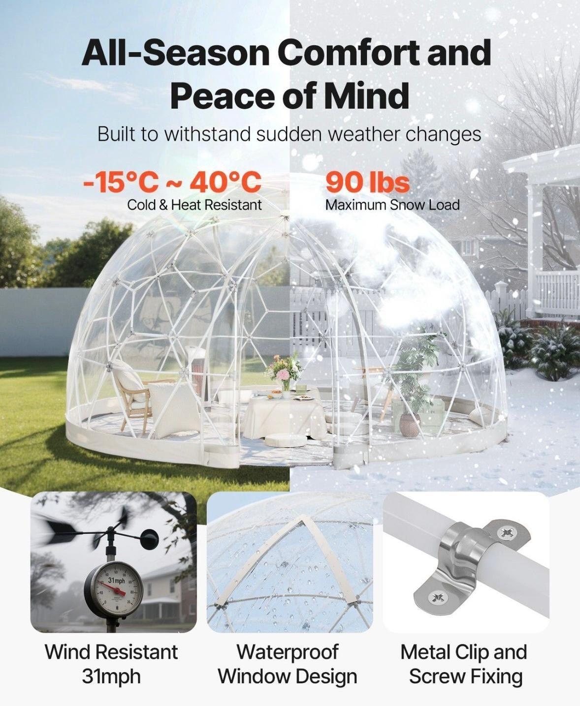 Garten Kuppelzelt 10–14 Personen mit Panoramablick