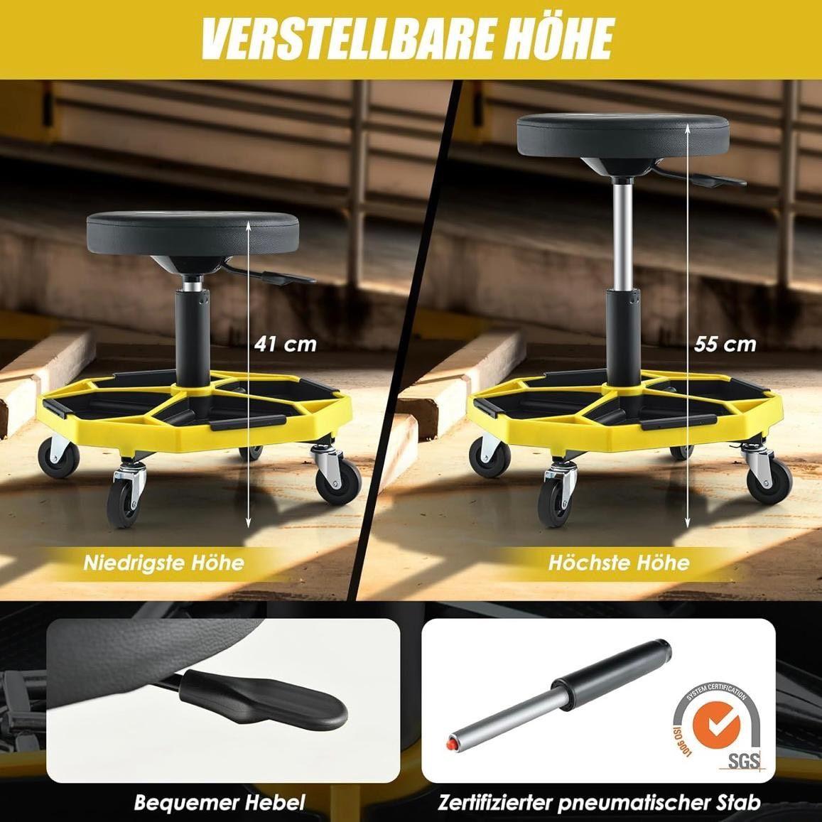 Werkstatthocker höhenverstellbar Rollhocker
