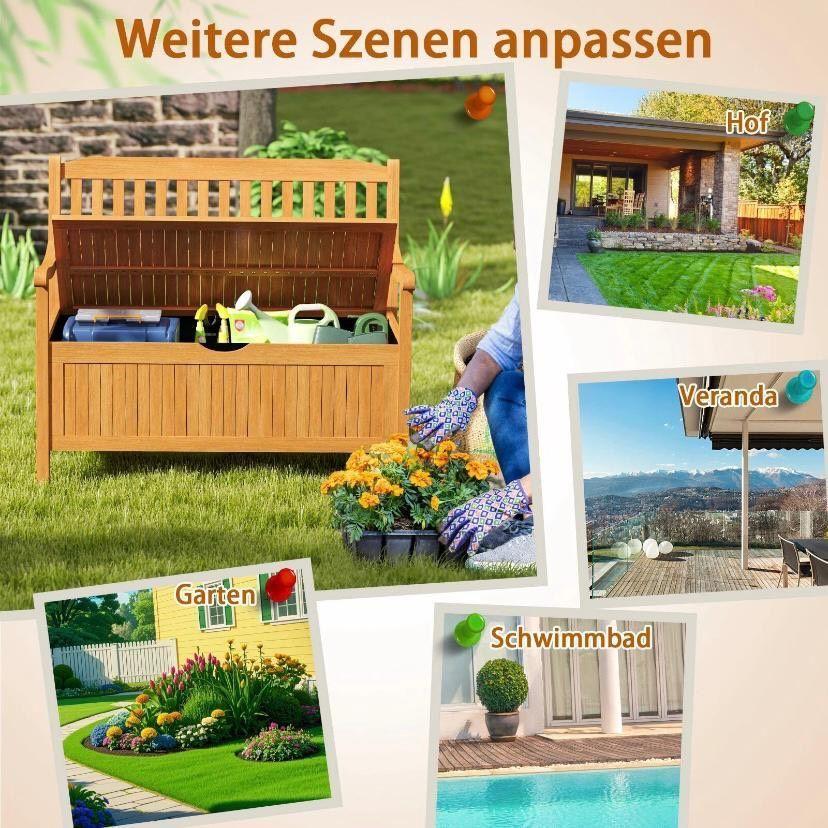 Gartenbank Holz Stauraum Akazie Sitzbank Truhe