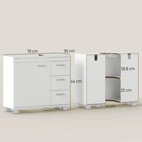 Waschbeckenunterschrank U-Ausschnitt Badschrank mit Schubladen & Soft-Close