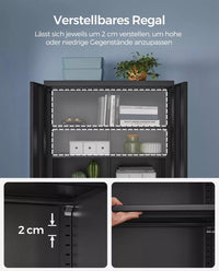 2er Set Aktenschrank abschließbar 4 verstellbaren Einlegeböden 180 cm