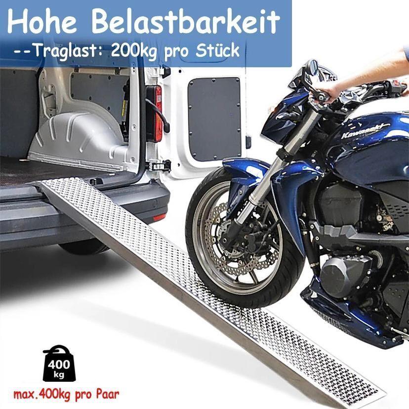 2x Auffahrrampen Aluminium klappbar 160cm Motorrad Quad