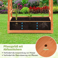 Hochbeet Holz mit Spalier Pflanzkasten Garten Balkon