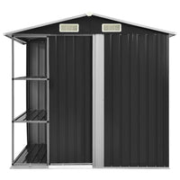 Metall-Gartenhaus mit Regal Anthrazit Geräteschuppen