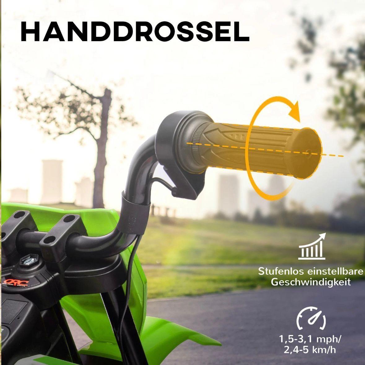 Kinder Elektromotorrad 12V Motocross mit Trainingsrädern & Musik