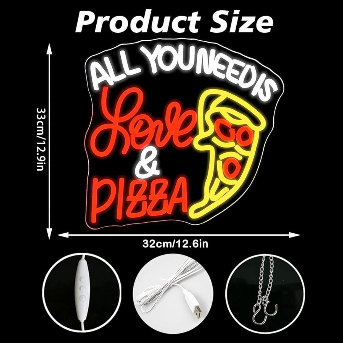 LED Neon Schild Liebe & Pizza