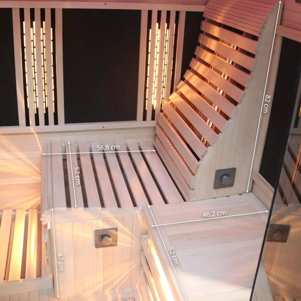 Infrarotkabine 1–2 Personen mit Vollspektrumstrahlern LED & Soundsystem
