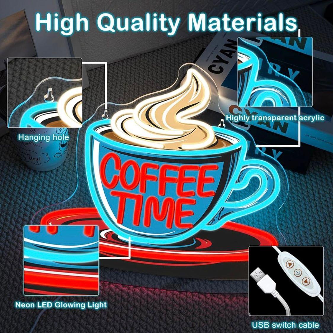 LED Neon Schild Kaffee Zeit (Coffee Time)