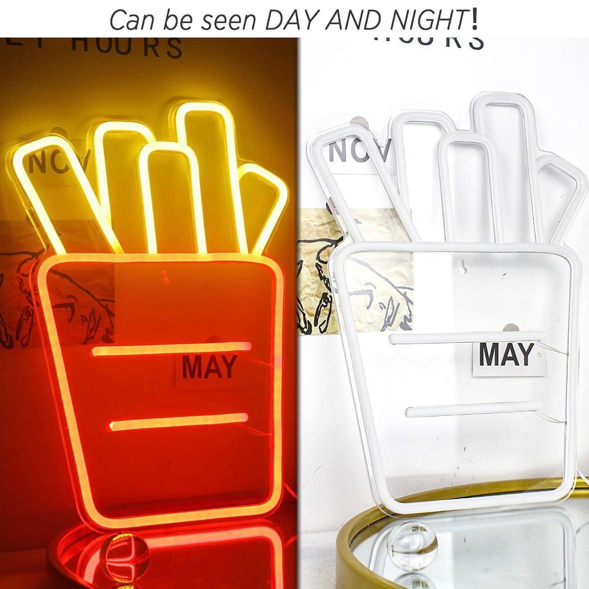 LED Neon Schild Pommes