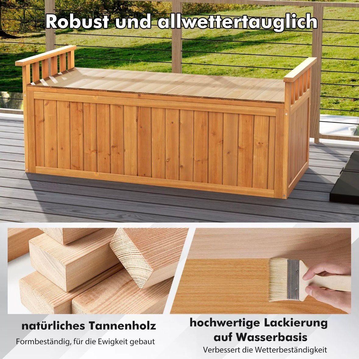 Gartenbank mit Stauraum Holz 2 Sitzer 209L