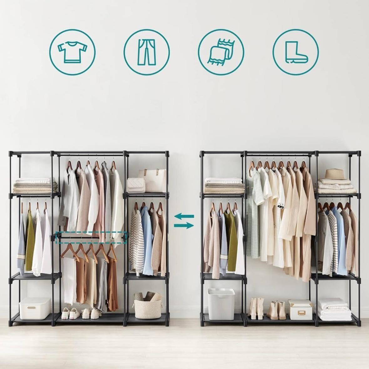 Kleiderschrank/Kleiderständer mit 4 Fächern platzsparend & modern