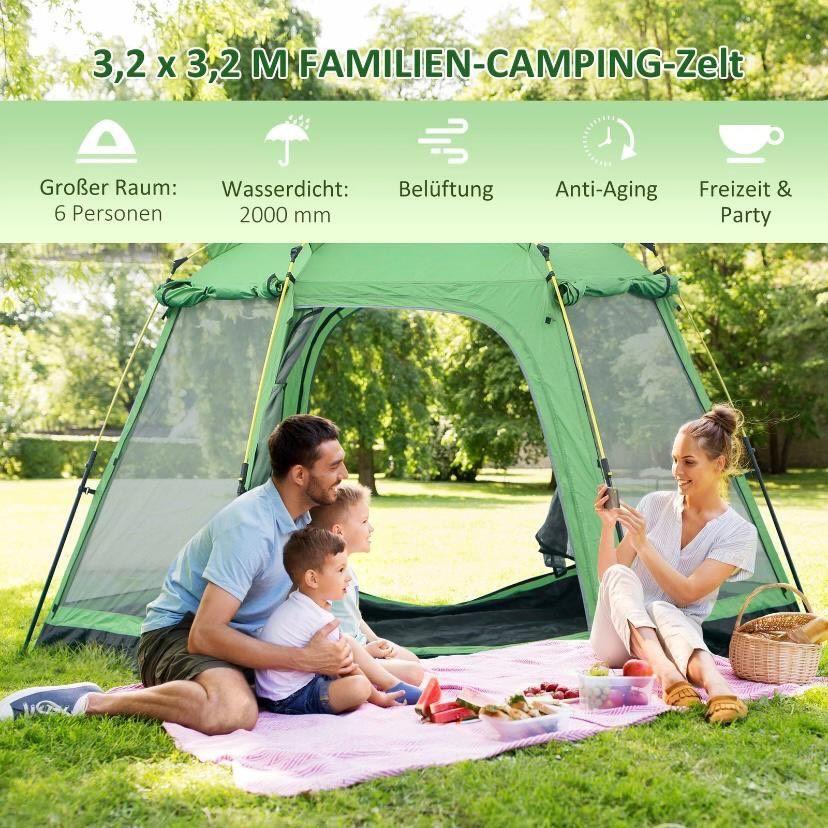 6-Personen Kuppelzelt mit 2 Schlafkabinen – wetterfest & geräumig