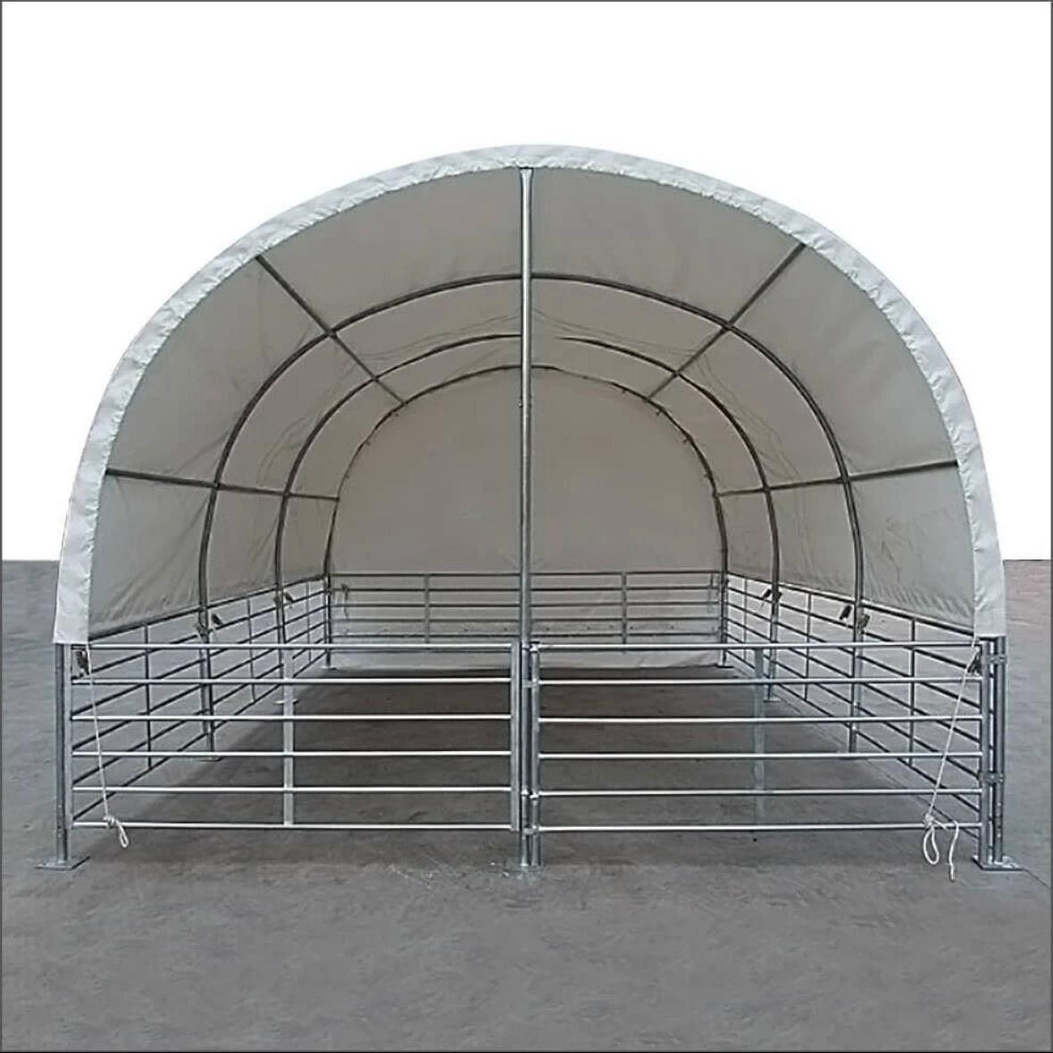 Mobiler Weideunterstand 4×6m Pferde Stallzelt