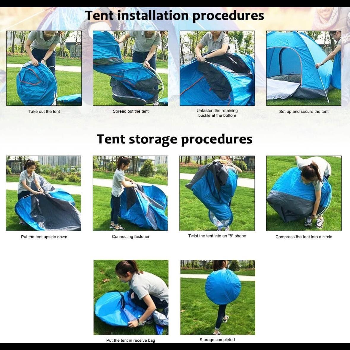 Pop-up Campingzelt Schnellaufbau 2–3 Personen