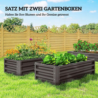2er Set Hochbeet Metall Gartenbeet Stahl Pflanzbeet