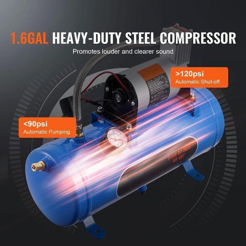 12V Luftkompressor 6L Tank 190W Druckluft Kompressor Auto LKW