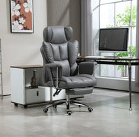Ergonomischer Bürostuhl mit Liegefunktion Fußstütze & Mikrofaserbezug