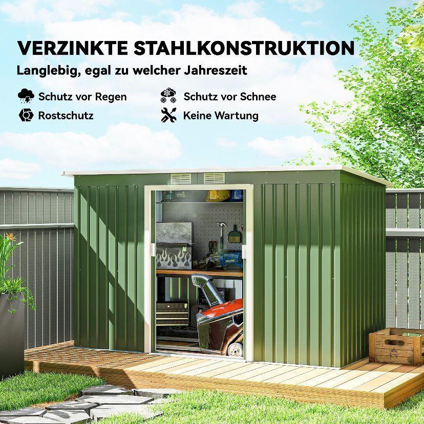 Metall Gerätehaus mit Schiebetür Fenster Gartenschuppen