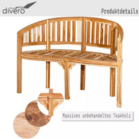 Teak Bananenbank 2 Sitzer Gartenbank Holz