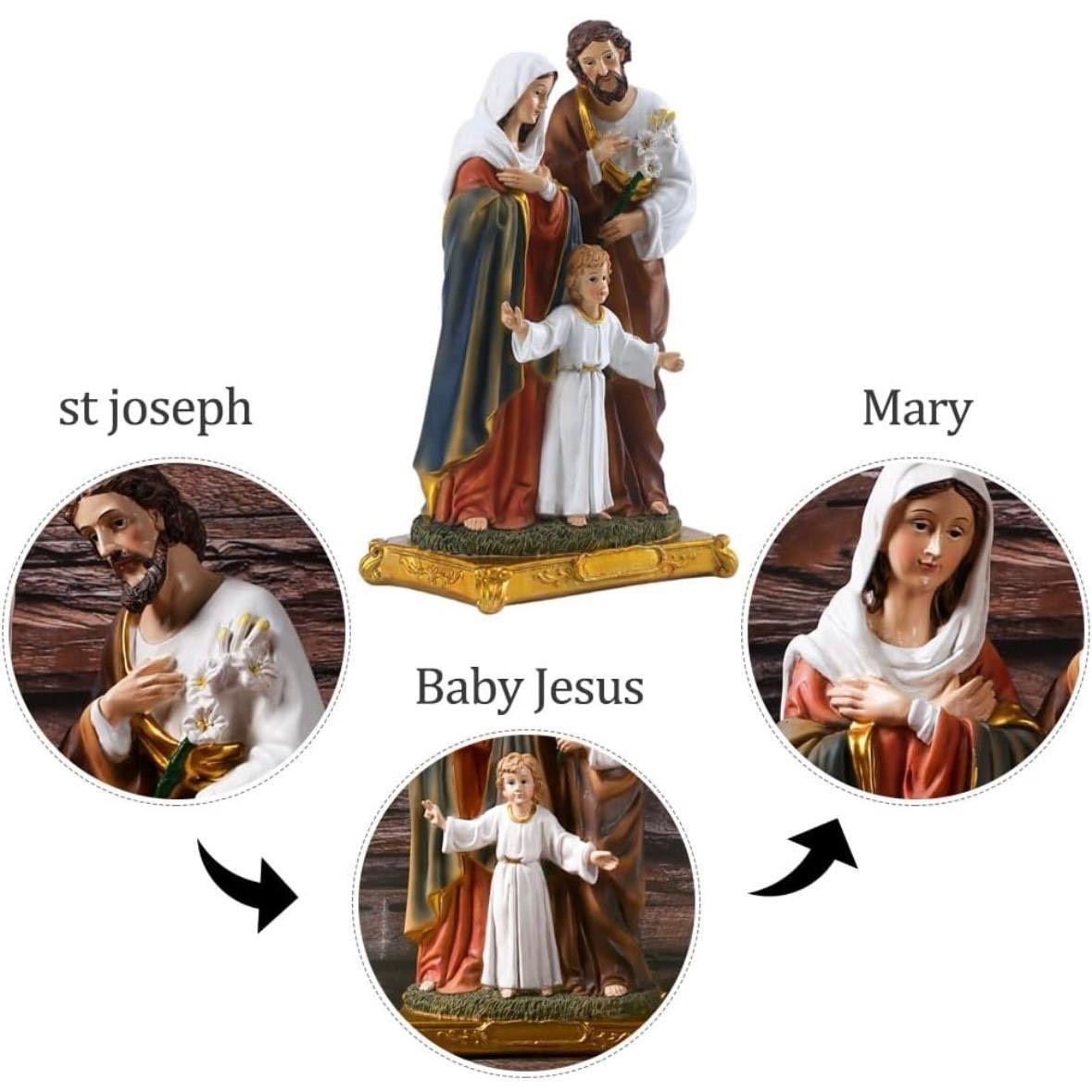 Heilige Familie Statue religiöse Figur Kunstharz Deko