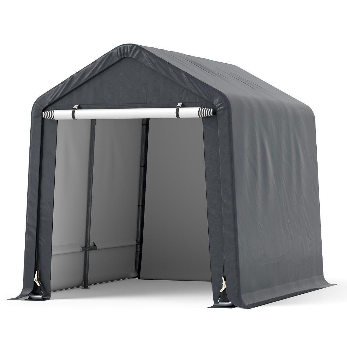 Zeltgarage Grau 240×195×214cm Wetterfester Unterstand