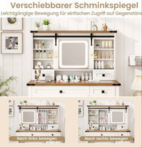 Schminktisch LED Spiegel Frisiertisch mit Hocker Weiß
