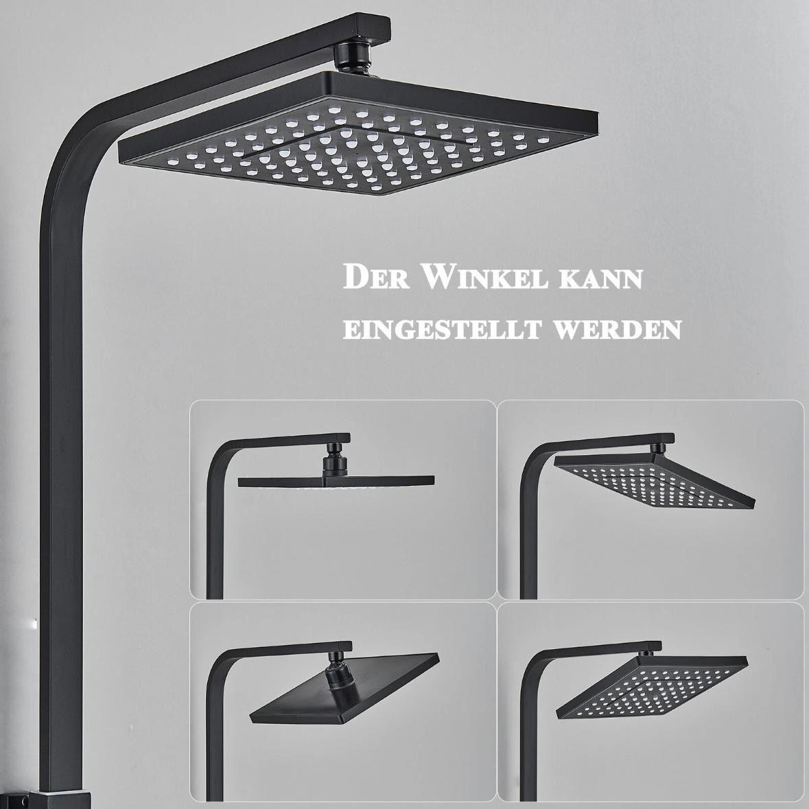 Schwarze Duscharmatur mit Gleitschiene Wandmontage Einhebelmischer