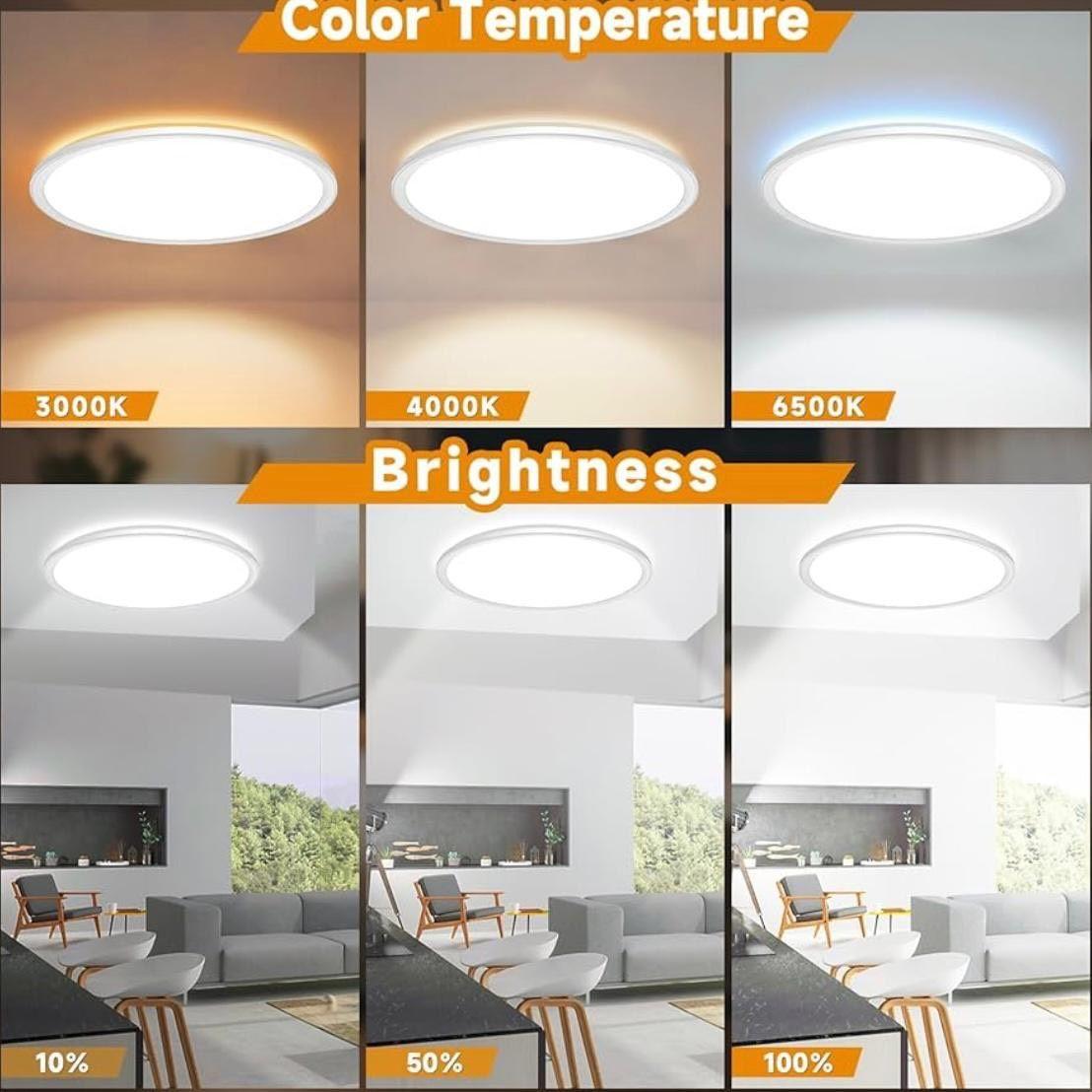 LED-Deckenleuchte mit Fernbedienung, Nachtlicht & Dimmfunktion