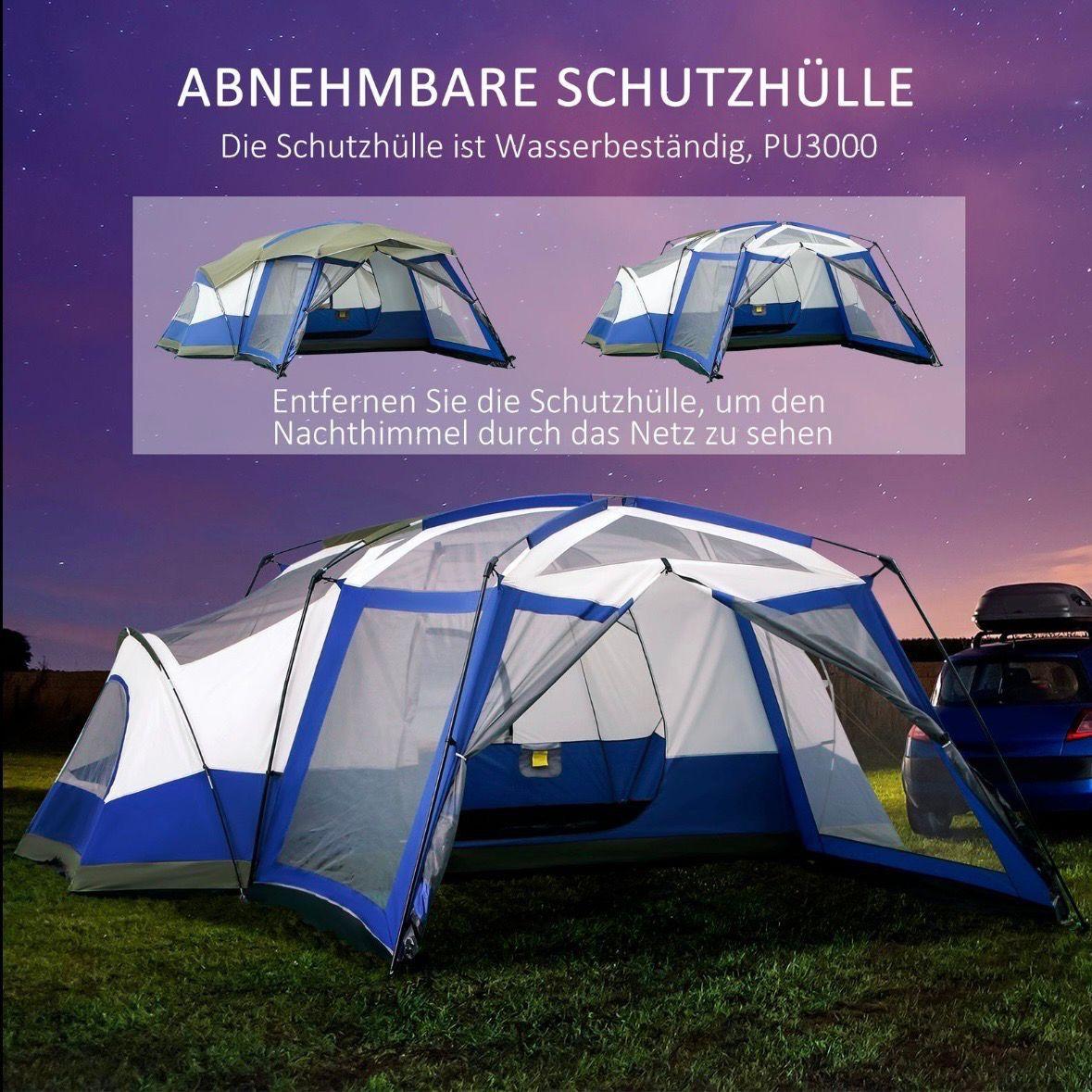 Campingzelt für 6–8 Personen mit Vorzelt