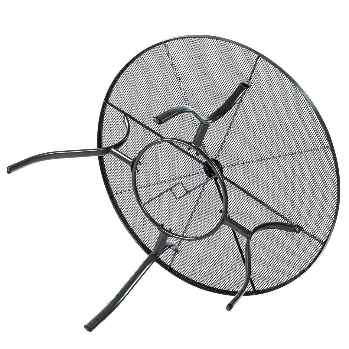 Gartentisch rund Metall 120cm Anthrazit mit Sonnenschirmloch