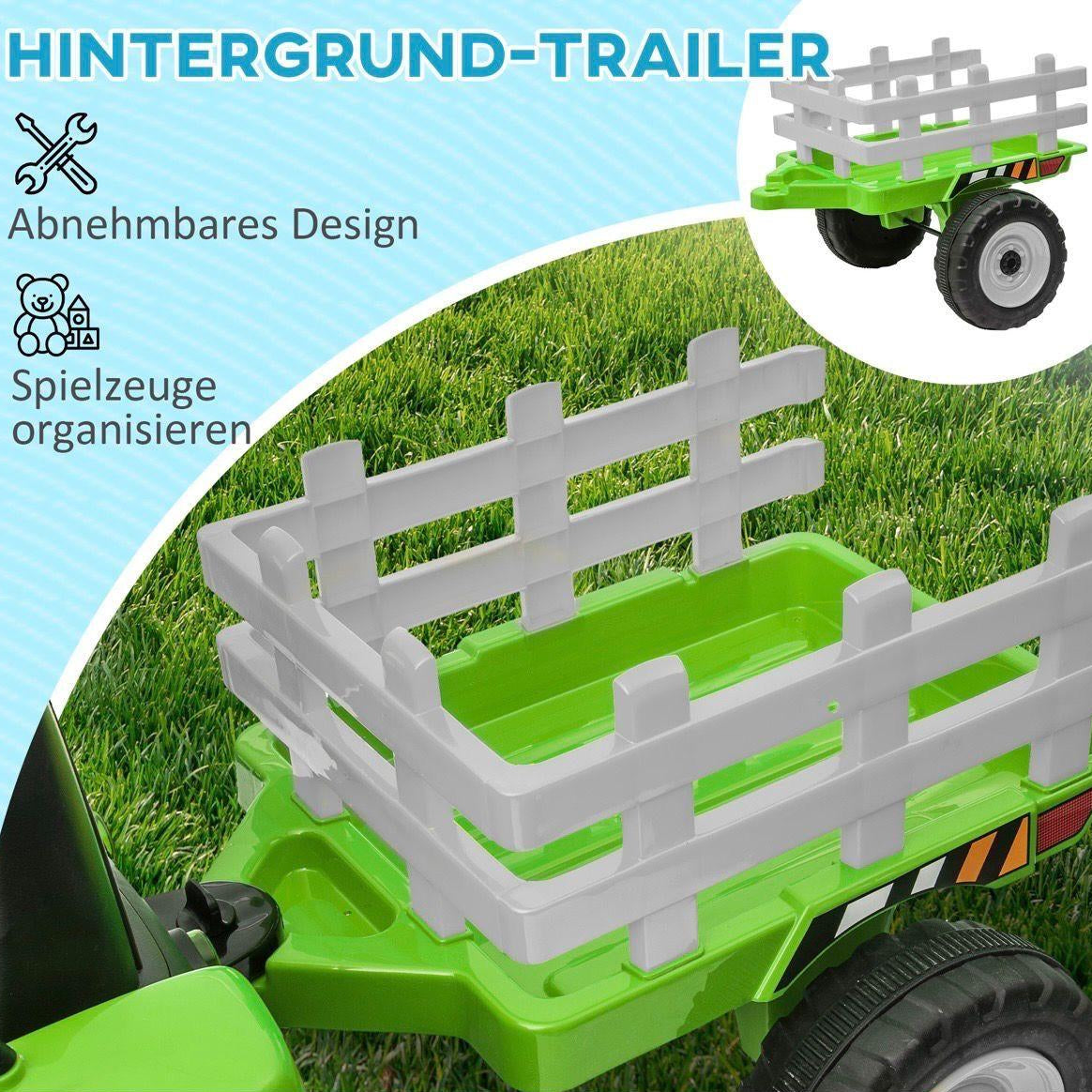 Elektrischer Kindertraktor mit Anhänger 12V mit Fernbedienung