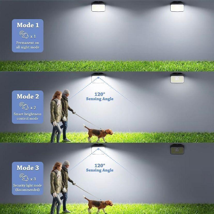 4er Set Solar Wandleuchte Außenleuchte Kaltweiß