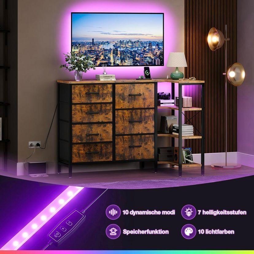 Eckkommode LED 7 Schubladen