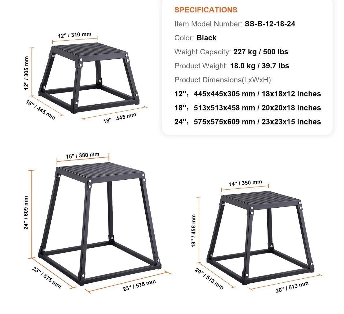 Plyometrische Sprungboxen 3er Set