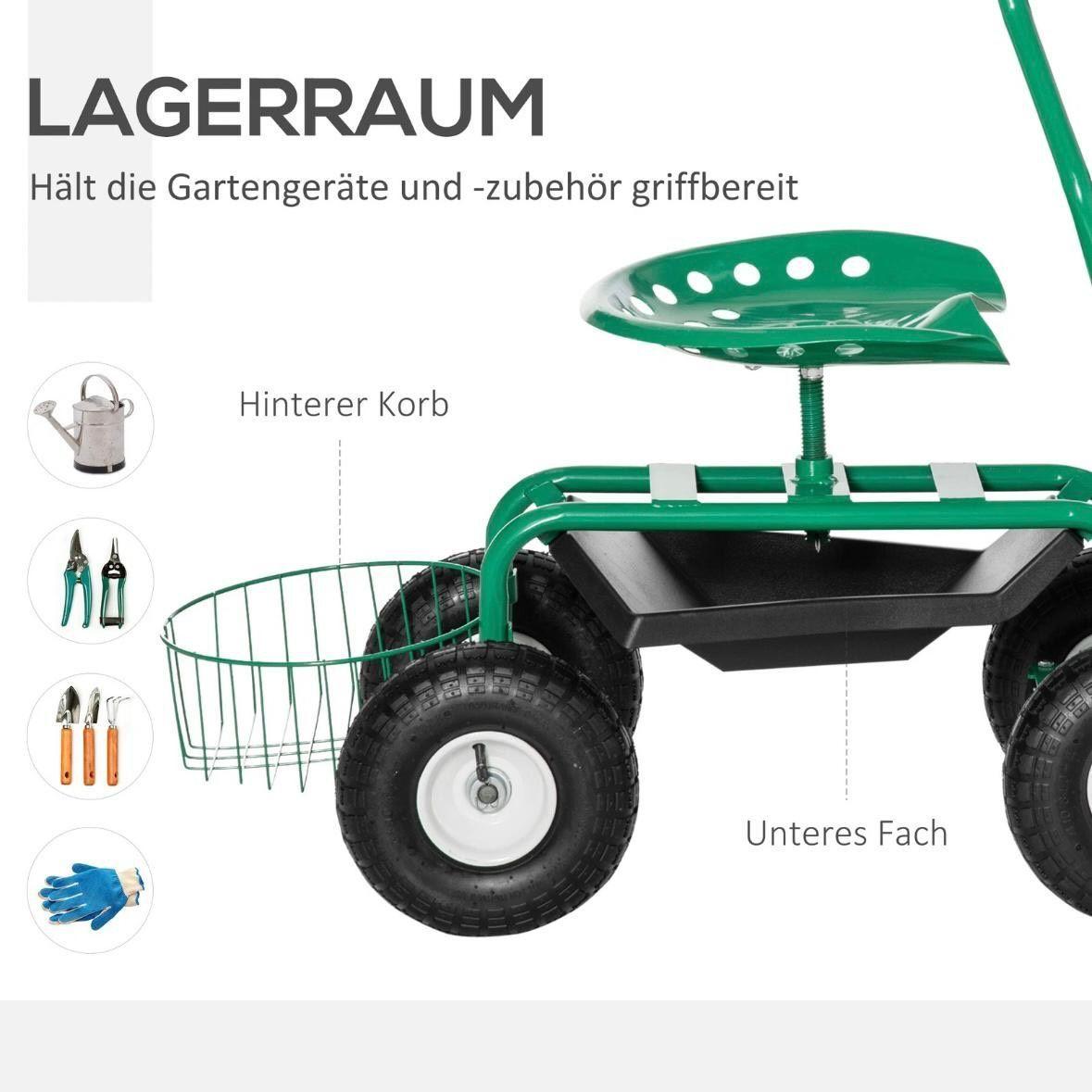 Gartenwagen mit Sitz rollbar