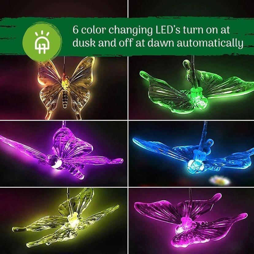 Solar Windspiel Schmetterlinge LED Gartendeko Balkon
