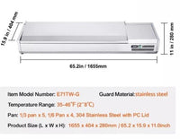 Kühlvitrine Gastronomie 165W Edelstahl Saladette 2–8°C