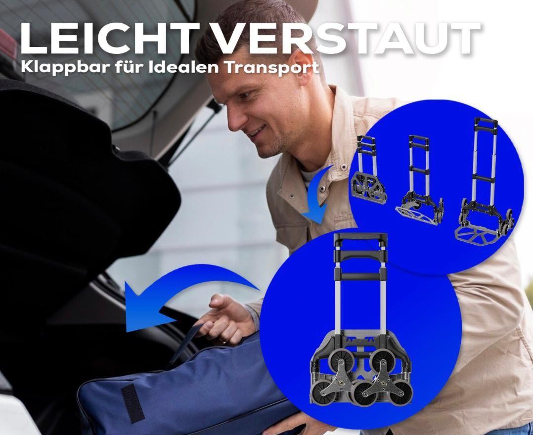 Sackkarre aus Aluminium mit Treppenrädern leicht & belastbar